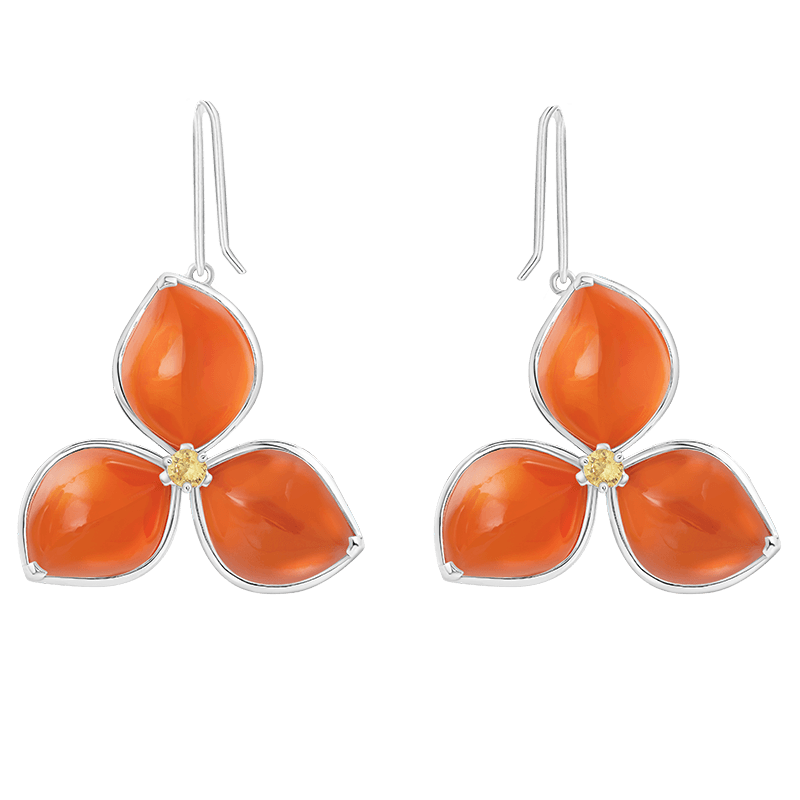 Mandarin Orange Bougainvillea Earrings