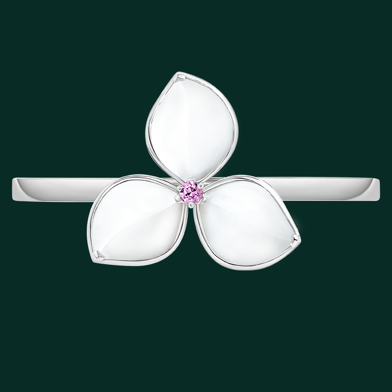 Moonlight White Bougainvillea Bangle