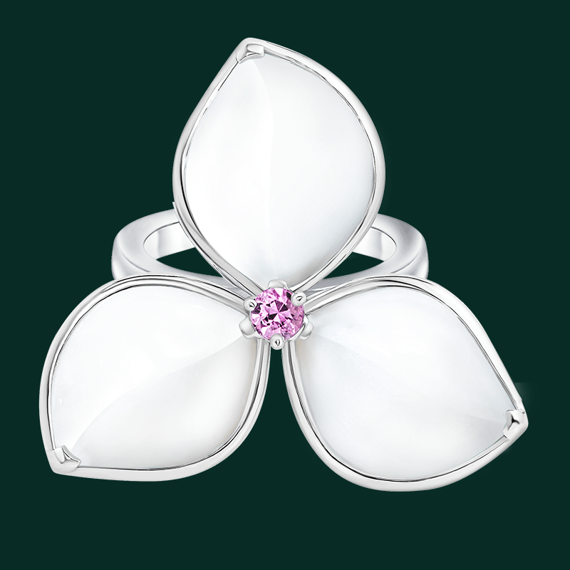 Moonlight White Bougainvillea Ring