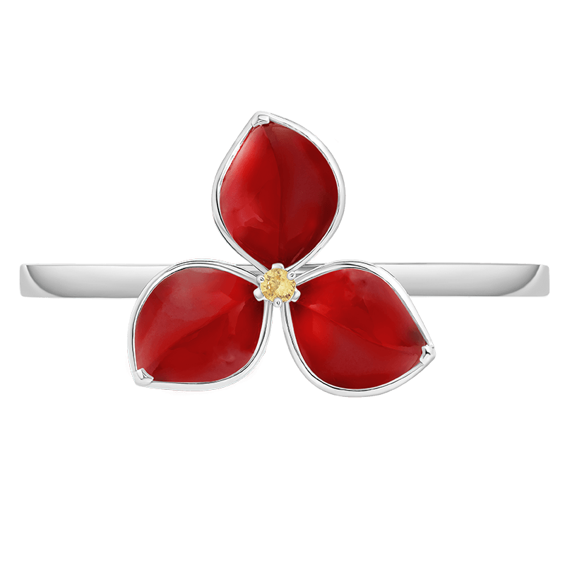 Carnelian Red Bougainvillea Bangle