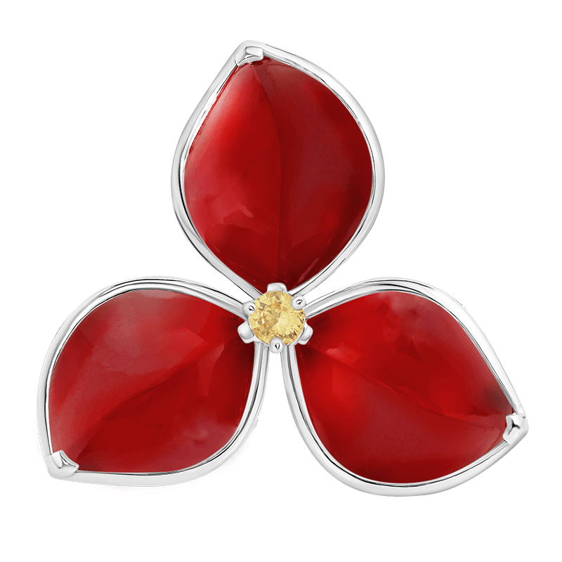 Carnelian Red Bougainvillea Pendant