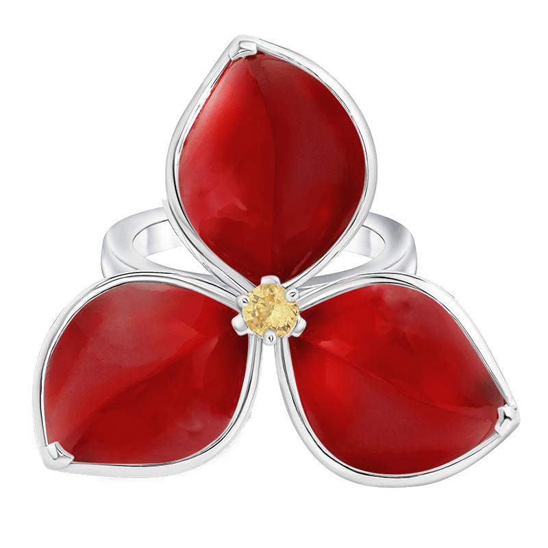 Carnelian Red Bougainvillea Ring