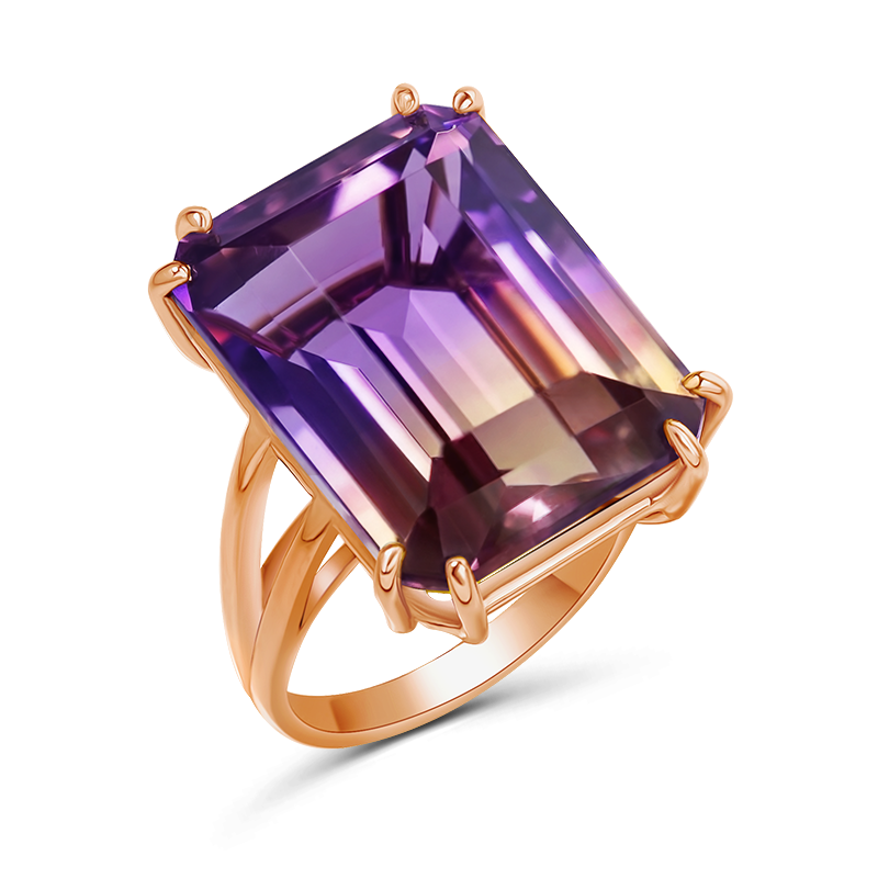 Rose Gold Ametrine Statement Ring