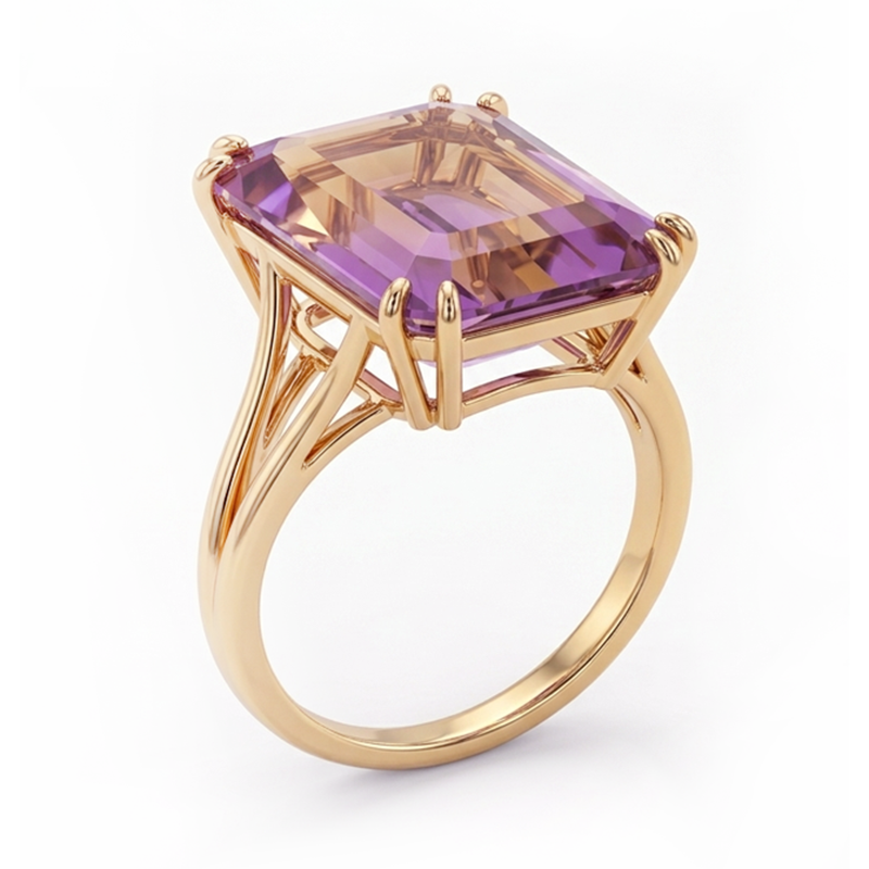 Rose Gold Ametrine Statement Ring