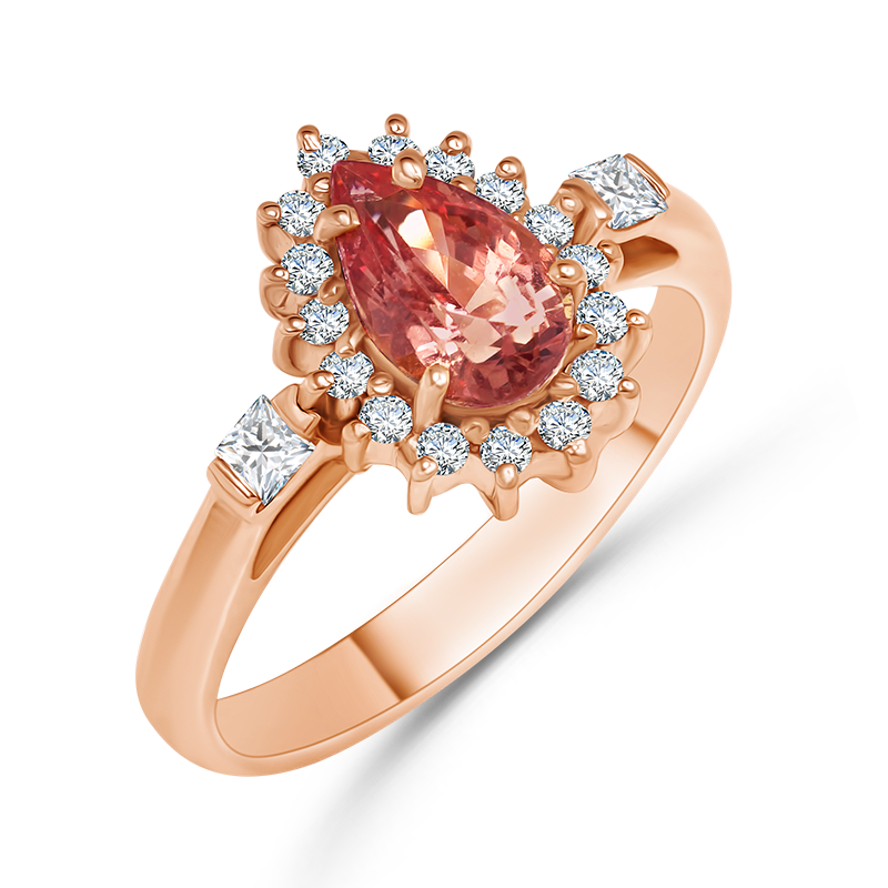 Rose Gold Padparadscha Ring
