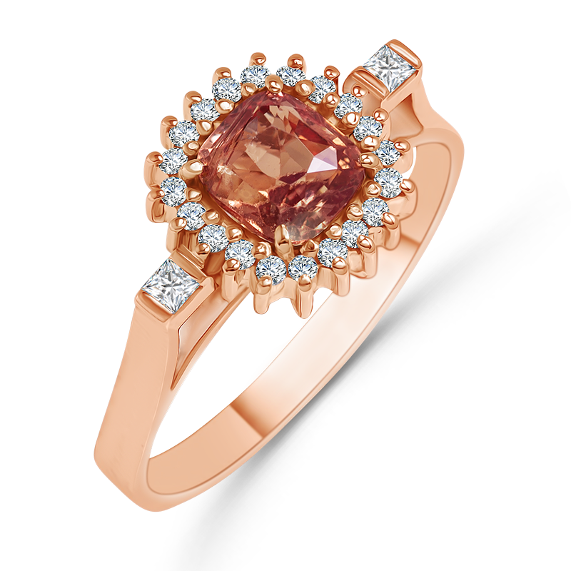 Rose Gold Padparadscha Ring