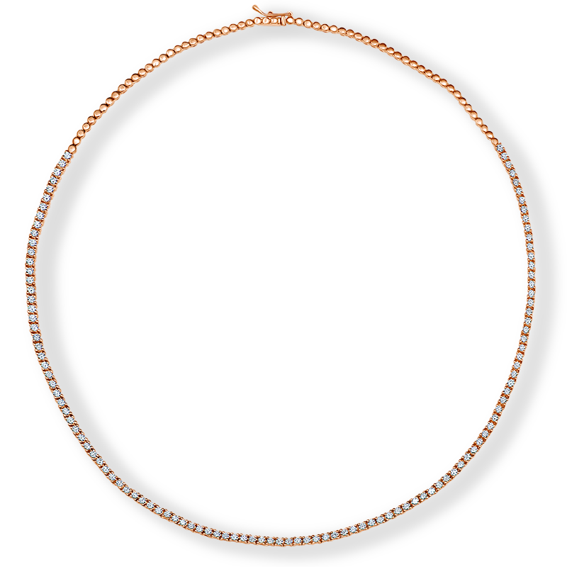 Rose Gold Diamond Tennis Necklace
