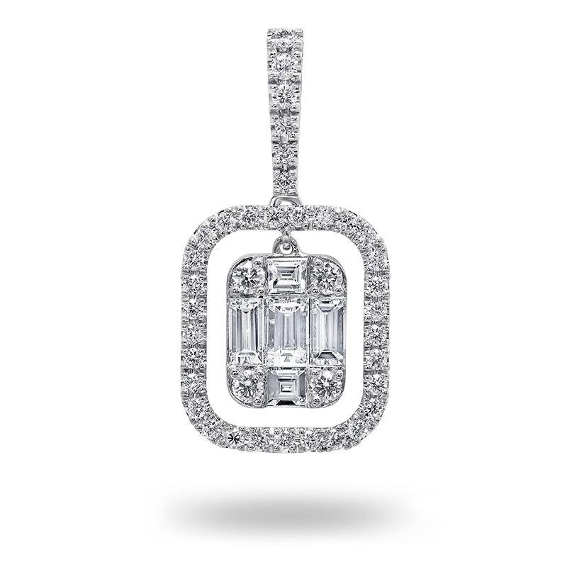 Illusion set white gold Diamond Pendant