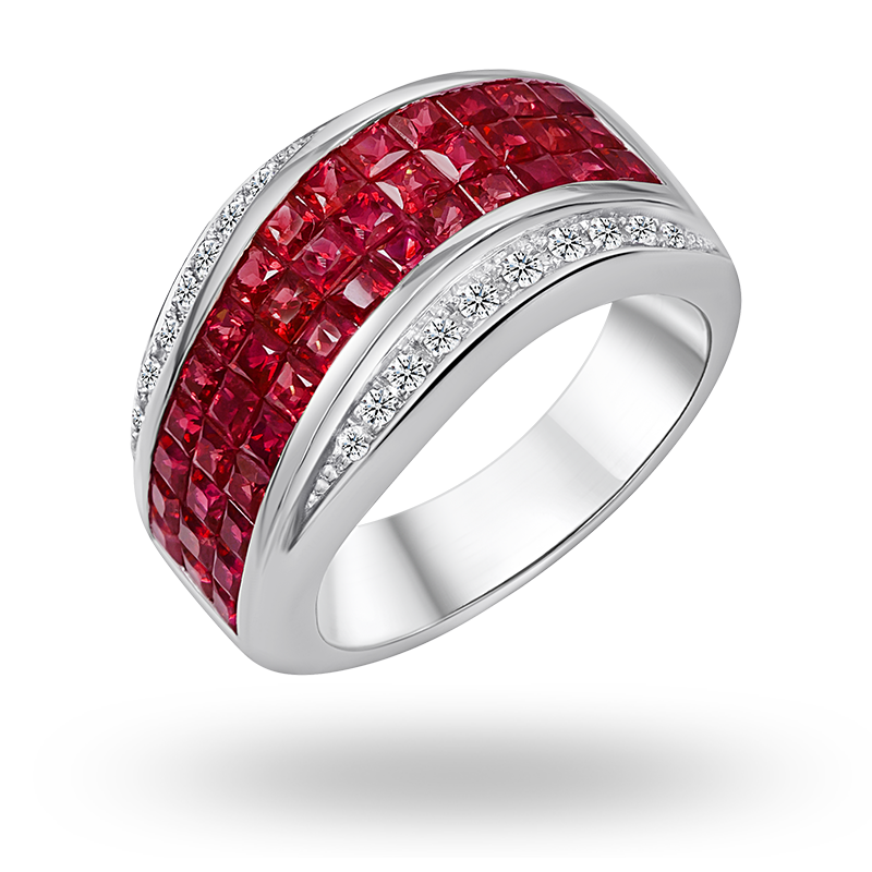 Invisible Set Ruby Ring